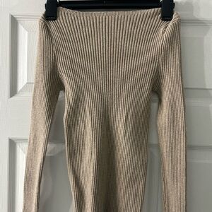 Ribbed Tan Sweater